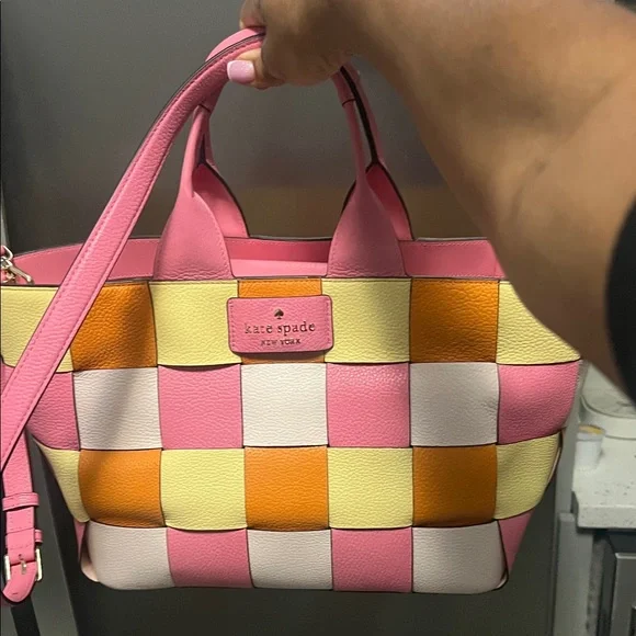 Kate Spade Vibrant Pink and Yellow Tote - Picture 8 of 10